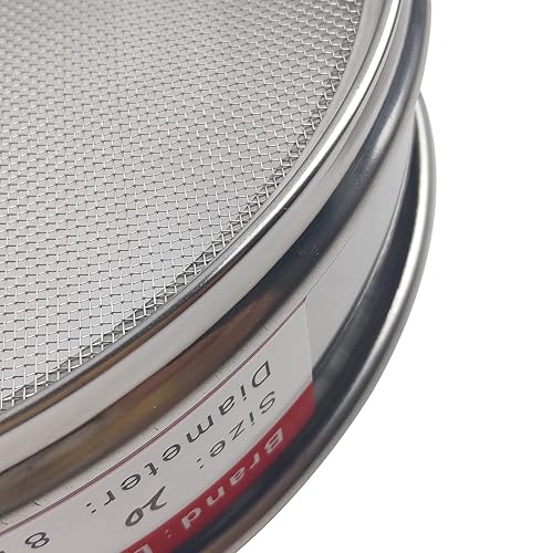 LABALPHA 300 Mesh Lab Sieves, #300 Mesh Test Sieve, 8'' Diameter, 304 Stainless Steel Wire Cloth (0.054mm) - Poueer