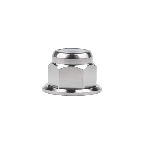 Titanium M6 M8 M10 M12 M14 Nuts Flange Nylon Lock Nut Pack of 6 (M12 Pitch 1.25mm) - Poueer