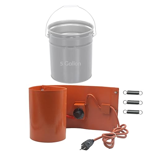 5 Gallon Drum Heater Band for Grease Kegs, Honey Drums & Water Buckets –120V 800W with Twist Temperature Controller (86°F to 302°F) - Poueer