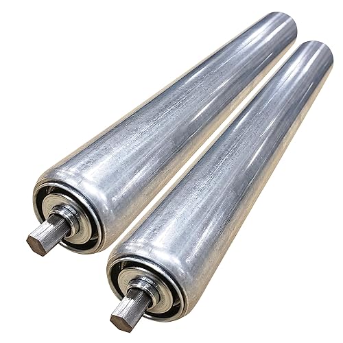 Heavy Duty Conveyor Rollers - Galvanized Steel Gravity Roller, 36' Between Frame 1.5' Diameter - Ideal for Assembly Areas & Distribution- Kayak, Tool, Woodworking Table - by Ultimation 2-Pack - Poueer