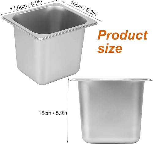 6 Pack, 1/6 Size Stainless Steel Steam Table Pan with Lid, 6 Inch Depth Hotel Pans for Weddings, Parties, Restaurants, Cafeterias and Hotels - Poueer