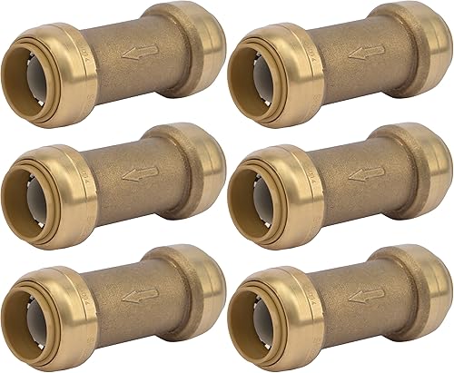 SharkBite 1 Inch Check Valve, Push to Connect Brass Plumbing Fitting, PEX Pipe, Copper, CPVC, PE-RT, HDPE, U2020-0000LFA - Poueer