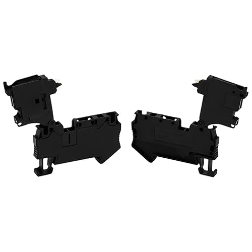 10Pcs ST 4-HESI Black 5X20 Fuse Holder with Disconnect Lever Spring Fuse Terminal Block DIN Rail Connector ST4-HESI(Without Fuse) - Poueer