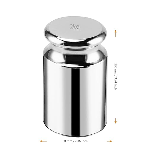 2PCS 2000g Calibration Weights, High Precision Chrome Scale Calibration Weight M1 for Digital Scale - Poueer
