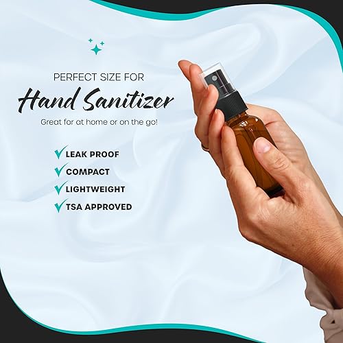 Nevlers 48 Pack Blue 1 Oz Glass Spray Bottle | The Blue Misting Glass Bottles Includes Sprayers, a Funnel & Brush with Bonus Labels to Easily Identify its Contents - Poueer