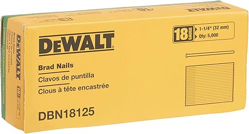DEWALT Brad Nails, Heavy Duty, 18GA, 1-1/4-Inch, 25000-Pack (DBN18125) - Poueer