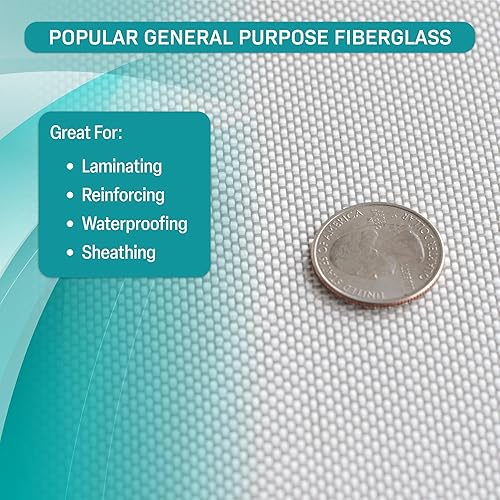 Premium Fiberglass Cloth 6 oz x 50' Wide x 25 Yards - Ideal for Pool, Automotive, Boat, Surfboard Repairs, General Purpose, Compatible with Epoxy, Polyester, Vinyl Ester Resins, 312.50 sq. ft. - Poueer