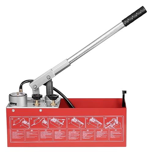 VEVOR Test Pump, Pressure Test Pump, Filling Pump, Pressure Test Pump, Hydrostatic Test Pump, Hydraulic Pressure Test Pump, 25 Bar / 2.5 MPa Water Pressure Tester, 12 L Tank Volume - Poueer