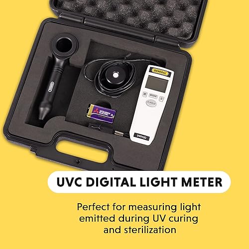 General Tools Digital UVA/UVB Meter | Measures UV-A/B Intensity (280-400 nm) | Two Ranges, Backlit LCD, Memory Function | Safety and Environmental Monitoring | Kit includes tripod and Magnetic Mount - Poueer