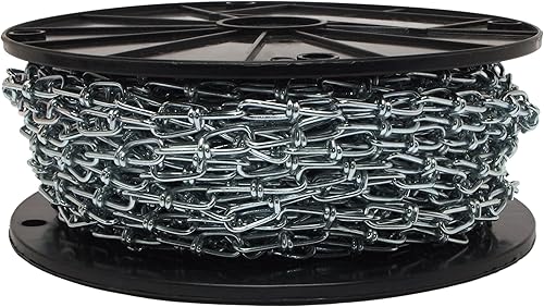 Forney 70421 Double Loop Chain, 3 mm by 100 Feet - Durable and Versatile All-Purpose Chain for Home and Industrial Use - Poueer