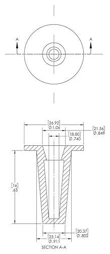 Caplugs 99394287 Plastic Tapered Cap and Plug. T-11, PE-LD, Cap OD 0.74' Plug ID 0.911', Red (Pack of 200) - Poueer