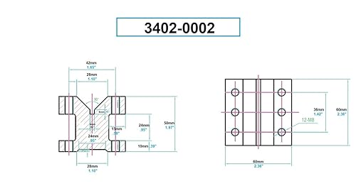 HHIP 3402-0002, 2-3/8 L X 2-3/8 W X 2 H Precision V-Block & CLAMP Set - Poueer