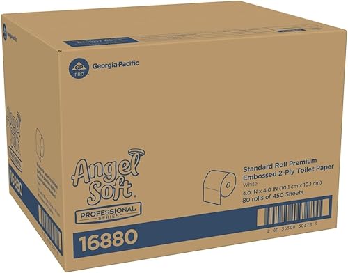 Georgia Pacific 16880 Angel Soft ps Premium Bathroom Tissue, 450 Sheets/Roll, 80 Rolls/Carton - Poueer