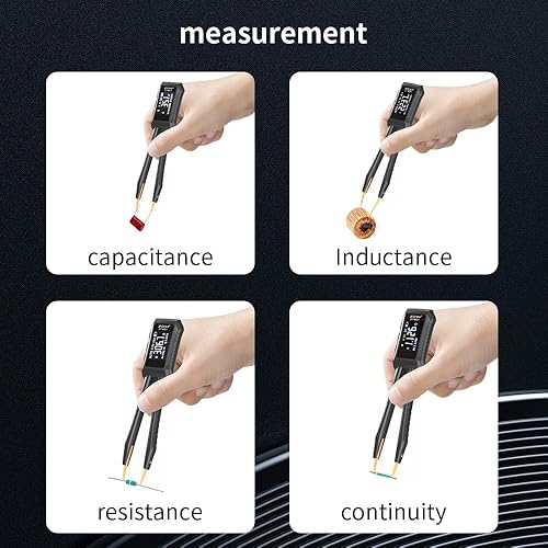 LCR Meter Smart SMD Tweezers Component Tester Diode Capacitance Resistance Measurement 9999 Count Portable Tools - Poueer