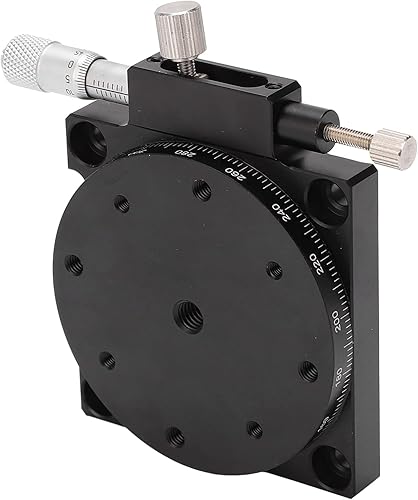 Manual Displacement Platform, R Axes Rotating Linear Stage, 360° Sliding Table, 60mm FineTuning Optical Sliding Stage, for Production Machinery RS60L - Poueer