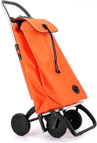 Rolser I-Max MF 4 Wheel Foldable Shopping Trolley - Orange - Poueer