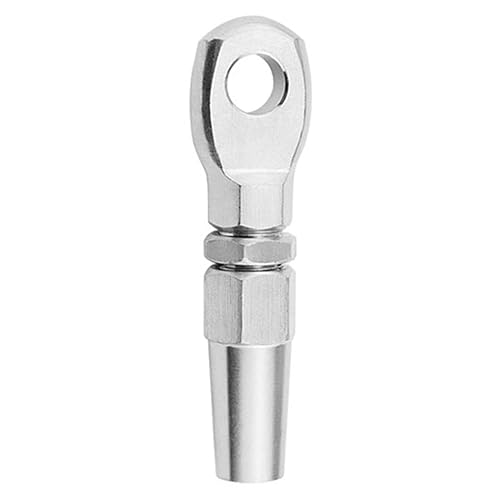 4Pcs 316 Stainless Steel Swageless Eye Terminals, Marine Grade DIY Cable Fitting Kit for Rigging, Balustrade - Poueer