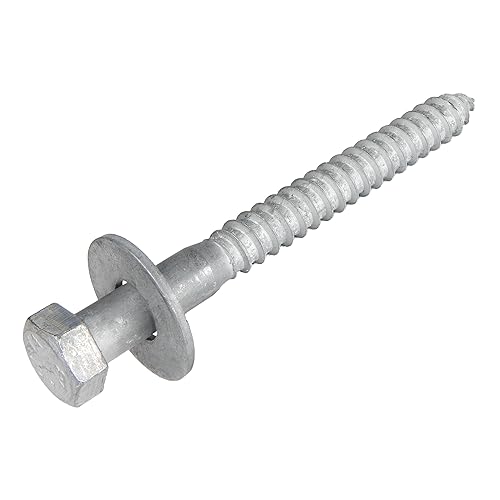 3/8 x 4 (50 Pack) Lag Screw Kit, 50 Screws and 50 washers, Hot Dip Galvanized, Meets ASME B18.2.1 Industrial/Commercial Grade by Makers Bolt - Poueer
