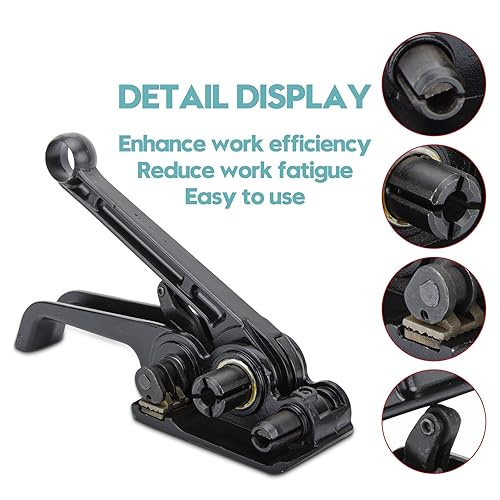 MYFAMIREA Heavy Duty Banding Strapping Kit with Tensioner Tool, 1/2' x 3500FT Polypropylene Plastic Packaging Strapping, 300 Metal Seals, Sealer Tool for Pallets, Logistics, Warehouse (Red) - Poueer