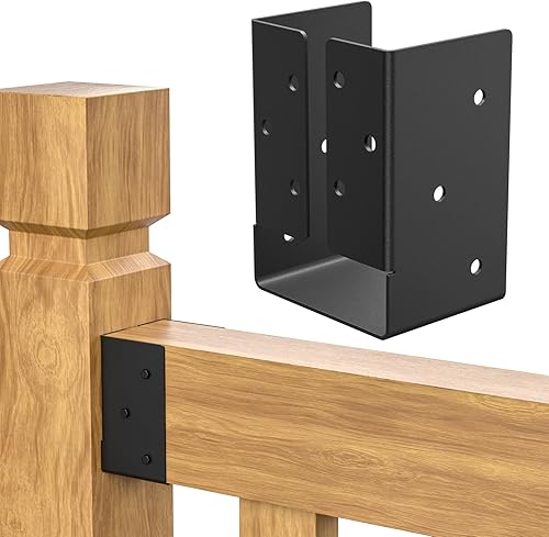 12PCS Concealed Joist Hangers, Concealed Flange Light Joist Hanger for Wood Rail, 2”x 4” Q235 Steel Joist Brackets - Poueer