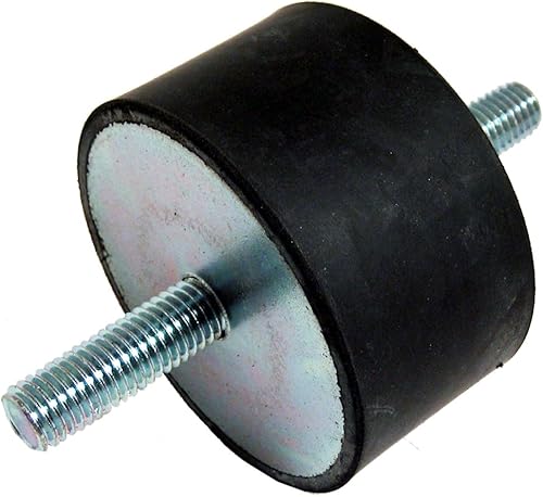 JW Winco 351.1-35-25-5/16-55 Series GN 351.1 Rubber Cylindrical Vibration Isolation Mount with 2 Threaded Studs, Inch Size, 1.38' Diameter, 1.00' Height, 5/16-18 Thread (Pack of 5) - Poueer