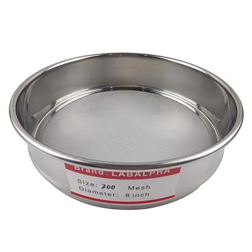 LABALPHA 300 Mesh Lab Sieves, #300 Mesh Test Sieve, 8'' Diameter, 304 Stainless Steel Wire Cloth (0.054mm) - Poueer