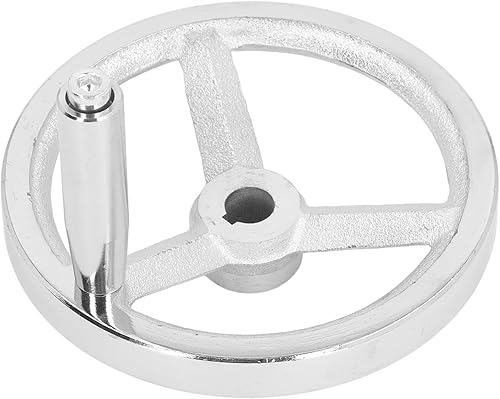 Lathe Handwheel 160MM Cast Iron Chrome Plated Hand Wheel with Removable Handle Milling Grinding Machine - Poueer