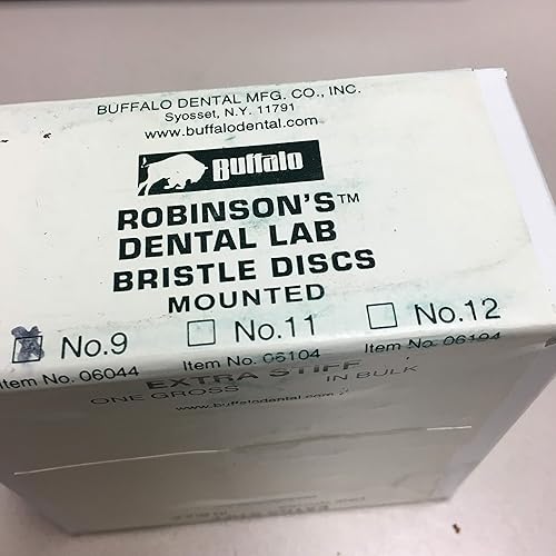 Buffalo Abbott Robinson Dental Lab Mounted Bristle Brush 06044#9 / Pkg 144 Extra Stiff - Poueer