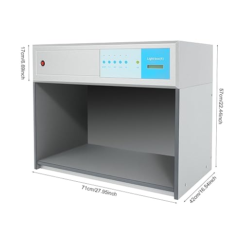 Color Evaluation Cabinet, Color Assessment Box, Versatile Color Assessment Box, 4 Color Matching Cabinet, Light Booth, Automatic Data Preservation, for Fabric, Textile, Printing, Toy, Dyeing - Poueer