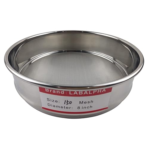 LABALPHA 300 Mesh Lab Sieves, #300 Mesh Test Sieve, 8'' Diameter, 304 Stainless Steel Wire Cloth (0.054mm) - Poueer