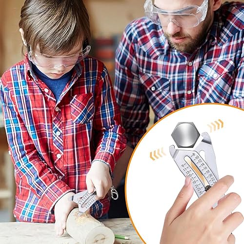 Portable Precise Thread Size Checker Keychain,Bolt Size Finder Keychain,Thread Size Verification Tool,Quick Hand Measuring Tool,Nuts And Screws Thread Checker,Scomeri Thread Checker (5pcs) - Poueer