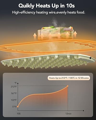 Food Warming Mat, Electric Warming Trays for Buffet & Party Rollable Food Warmers Silicone Heating Mat with 9 Temperature Setting 23.1'x15.9' (Brown) - Poueer