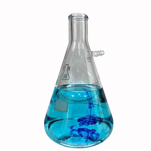 TN Lab Filter Flask Borosilicate Glass Vacuum Flask 3,000ml 3L - Poueer