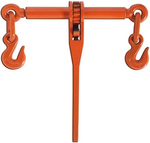 Koch 099212 1/4-Inch Ratchet Load Binder, Grade 43, for Transport Chain, Tie Down, Hauling, Towing, Powder Coated Orange Steel, 2,600 lbs. Working Load Limit - Poueer