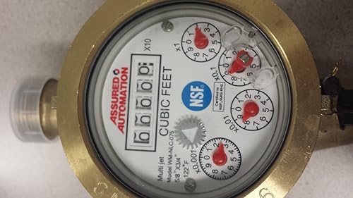 3/4” Water Meter: Lead Free Brass, NSF Certified, Multi-Jet, Cubic Feet (Horizontal Installation) - Poueer