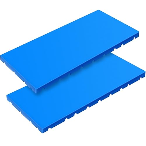 4 Pcs Plastic Pallet Waterproof Storage Pad Hdpe Lightweight Wear Resistant Basement Pallet for Racks Outdoor Grid Indoor Floor Supermarket Warehouse Support up to 4000 Lbs (40 x 24 x 2 in) - Poueer