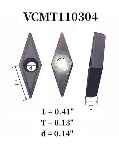 3/8in 1/2in Indexable Metal Lathe Turning Tool Holder with VCMT110304 Carbide Turning Inserts for Stainless Steel(2pcs Holders + 10pcs VCMT11 Insert + 10pcs Screws) - Poueer