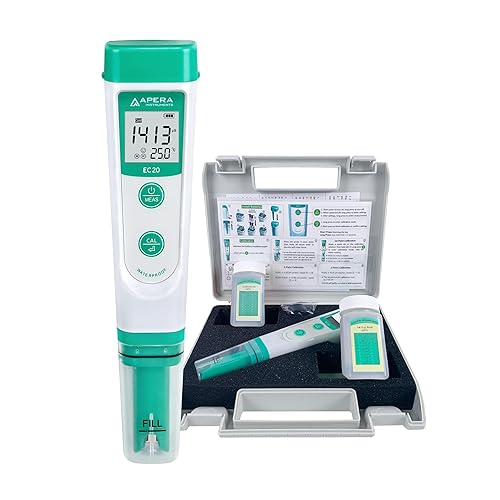 Apera Instruments Value Series EC20 Conductivity (EC) Pocket Tester Kit, ±1% F.S Accuracy in 0 to 20 mS/cm, BPB Sensor - Poueer
