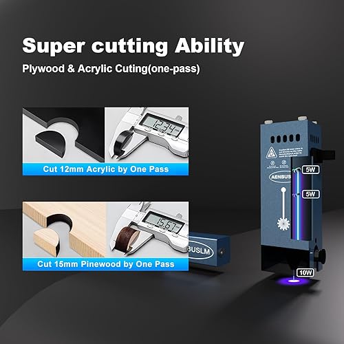 AENBUSLM 40W Laser Module with Air Assit for Laser Cutter & Laser Engraver Machine,5W(5000mW) Output Power,Built in FAC,Ultra-Fine Compressed Spot CNC Carving DIY Laser Master - Class 4 - Poueer