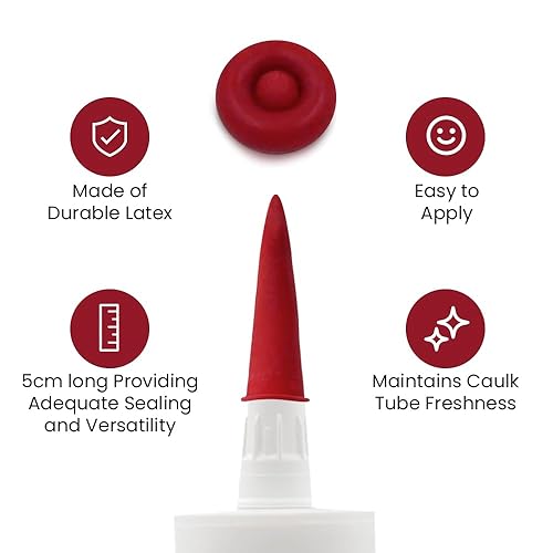 SchayCo 12 Pack Caulk Saver Caps with Case of 12 Sikaflex Crack Flex High-Performance, Textured, Self-Leveling, Polyurethane Sealant (Gray 10 Oz) - Poueer