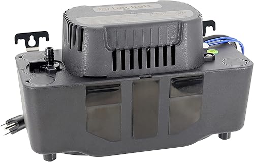 Beckett BK171UL Condensate Pump with Safety Switch, 115V, 17 ft Max Lift, 112 GPH, Automatic On/Off Operation, Black - Poueer