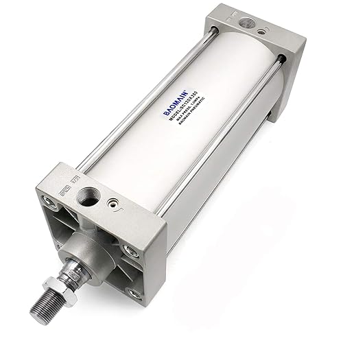 Baomain Pneumatic Air Cylinder SC 125-380 Pneumatic Air Cylinder,PT 1/2,Bore 4.92 inch(125 mm),Stroke 14.96 inch(380mm),Screwed Piston Rod Dual Action 1 Mpa,for Manufacturing - Poueer