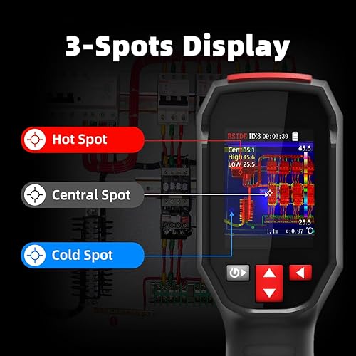 BSIDE Thermal Imaging Camera 240 x 240 Resolution Handheld Infrared Camera, 15 Thermal Palettes with 320 x 240 Full-Viewing TFT LCD for Home Inspection HVAC Electrical, 25Hz Refresh Rate, -4℉~1022℉ - Poueer