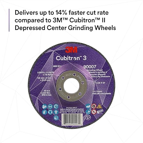 3M Silver Cut-Off Wheel, 87458, T1, 3 in x .035 in x 3/8 in, Pack of 25, Precision Shaped Grain, Pipe Cutting, Stainless and Mild Steel, Metal Fabrication, Metalworking - Poueer