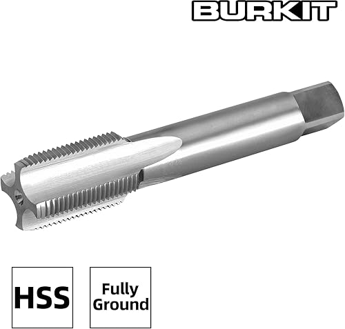 Burkit 1-1/16'-12 UN Thread Tap Right Hand, HSS 1-1/16 x 12 UN Straight Fluted Machine Tap - Poueer