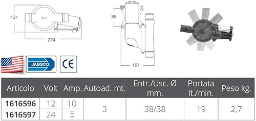Jabsco Filterless Waste Pump w/Single Diaphragm - 24V - Poueer