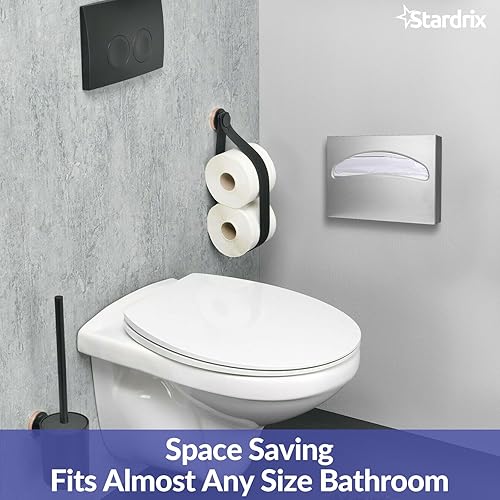 Stainless Steel Toilet Seat Cover Dispenser & Wall Mounted 250 C Fold/300 Multifold Towels Capacity Paper Towel Dispenser Bundle - Poueer