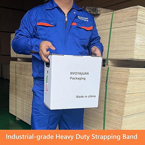 Packaging 5/8”x 0.035'x1000' Polyester (PET) Strapping Kit,1380 Lbs Heavy Duty Pallet Banding Tensioner Tool Sealer Water and Rust Resistance Poly Strapping - Poueer