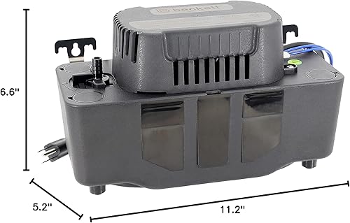 Beckett BK171UL Condensate Pump with Safety Switch, 115V, 17 ft Max Lift, 112 GPH, Automatic On/Off Operation, Black - Poueer