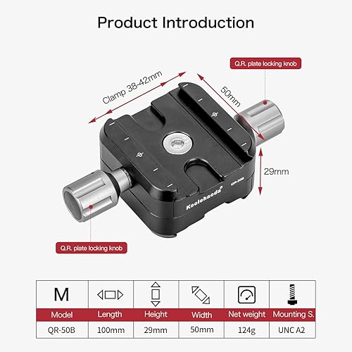 Koolehaoda 240mm Professional Rail Nodal Slide with Quick Release Clamp - Poueer